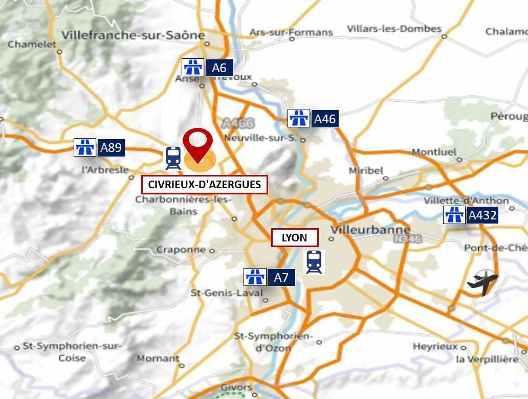 5346.8 m² pour cetentrepôts classe b en location à Civrieux-d'azergues