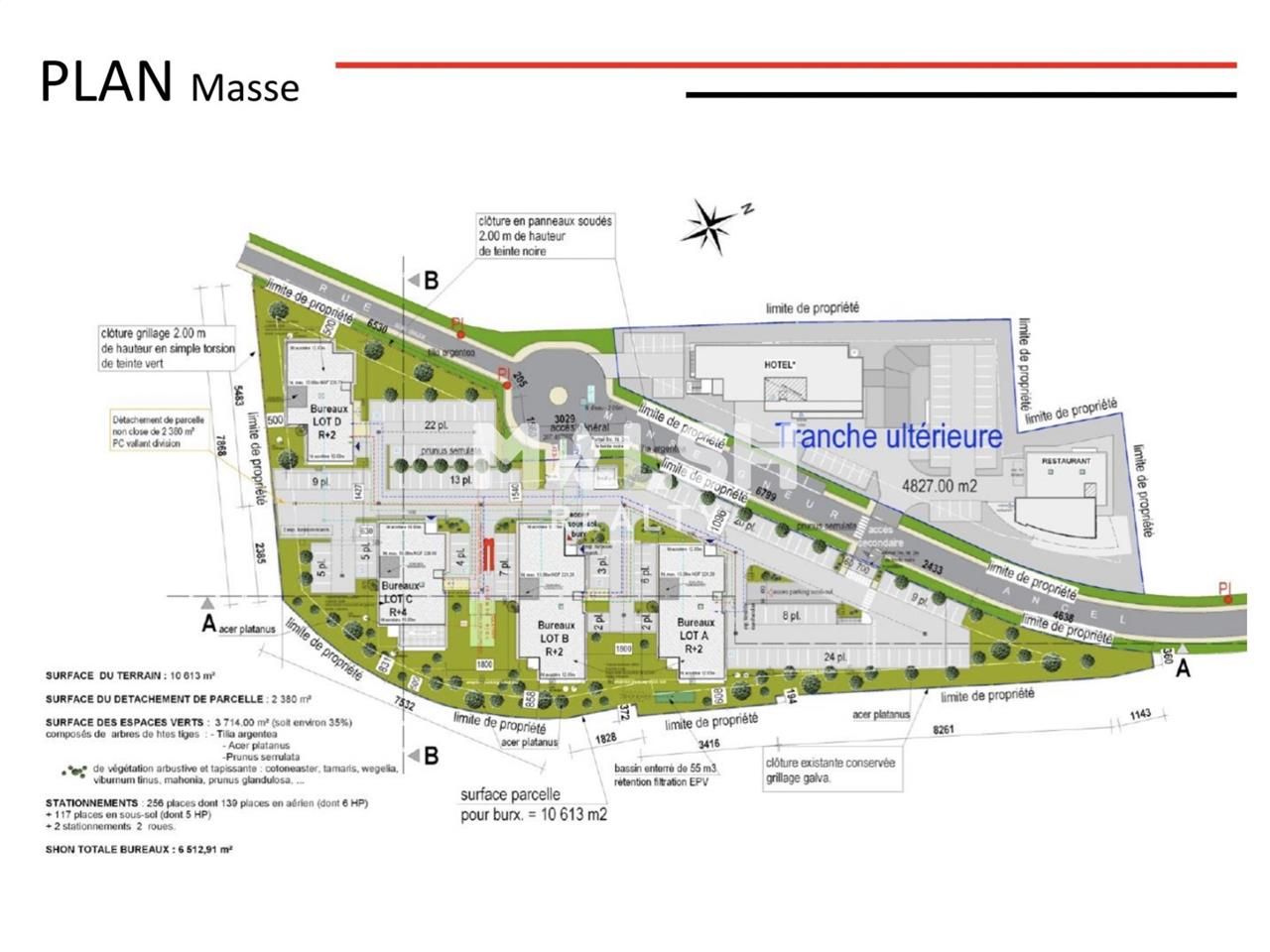 Location bureaux 166 m² non divisibles