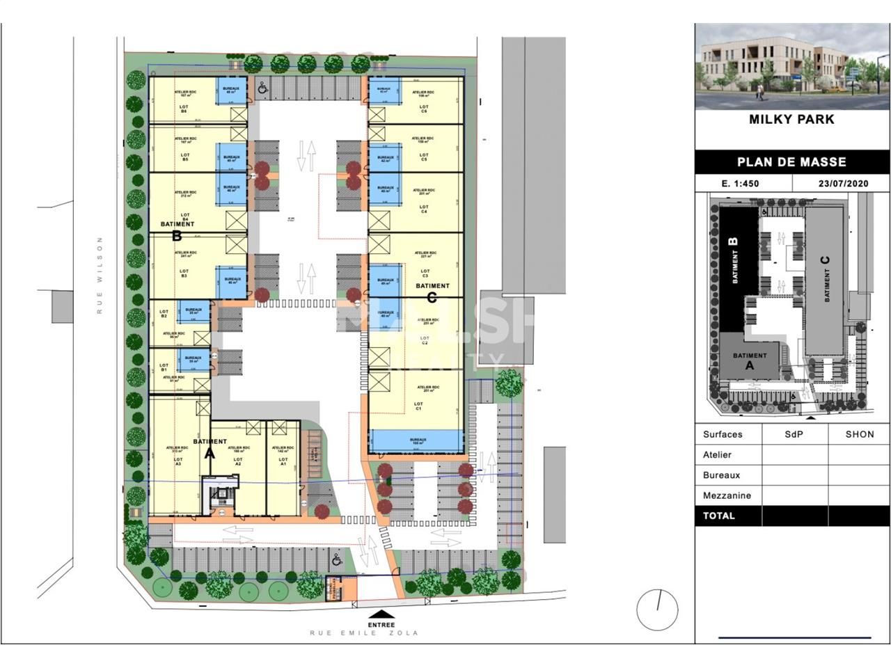 Location entrepots 325 m² non divisibles