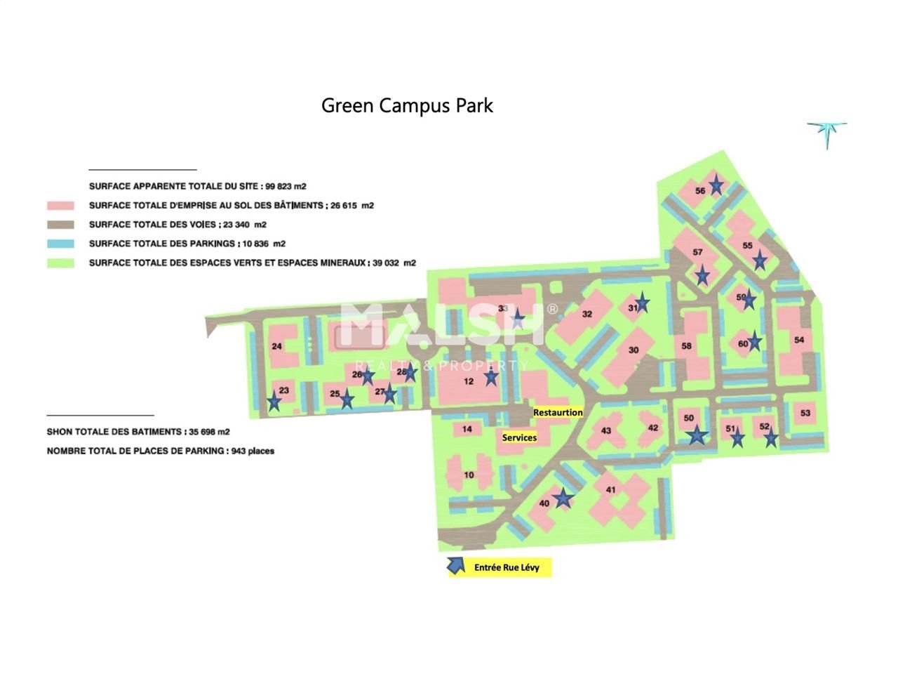 Location bureaux 8569 m² divisibles à partir de 50 m²
