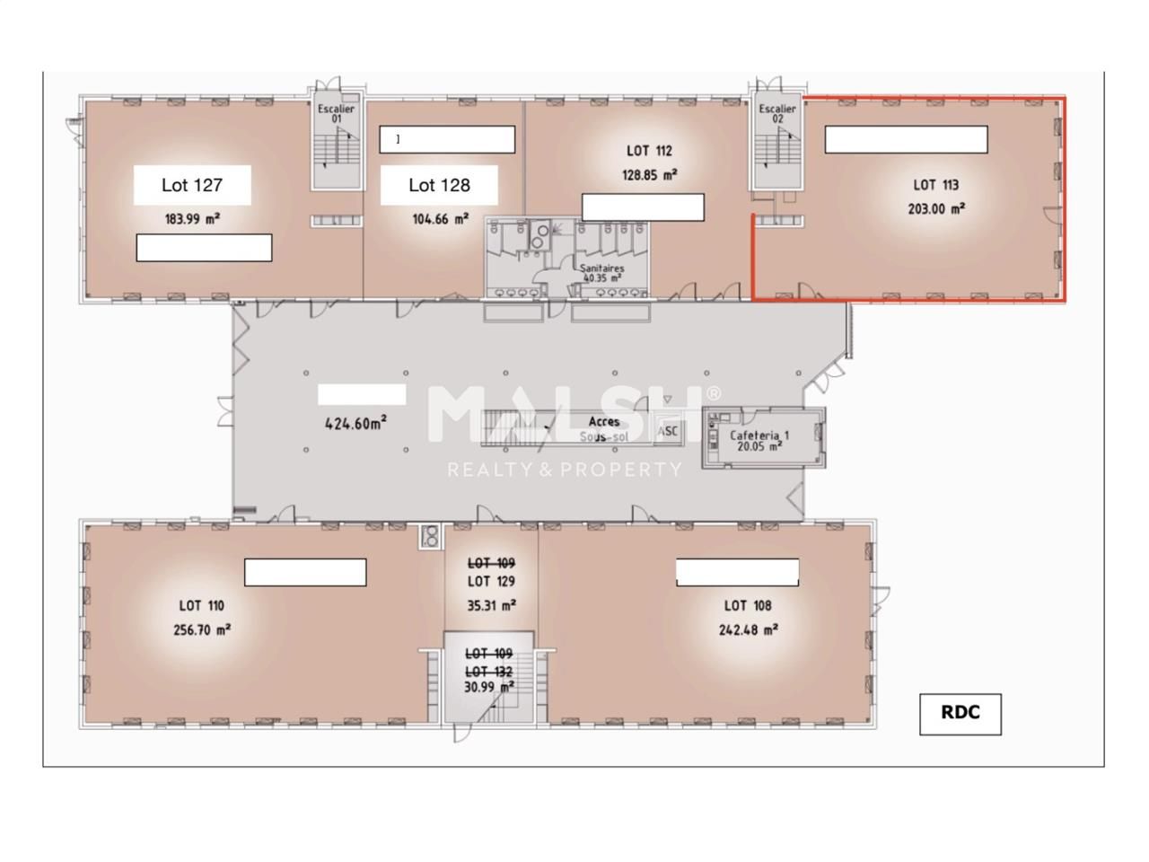 Vente bureaux 203 m² non divisibles