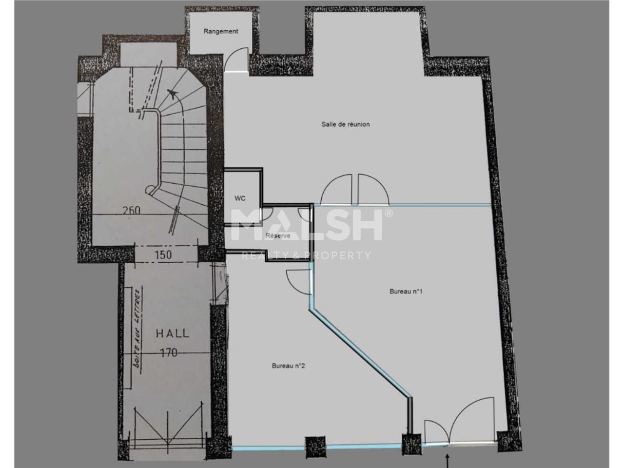 Vente locaux commerciaux 57 m² non divisibles