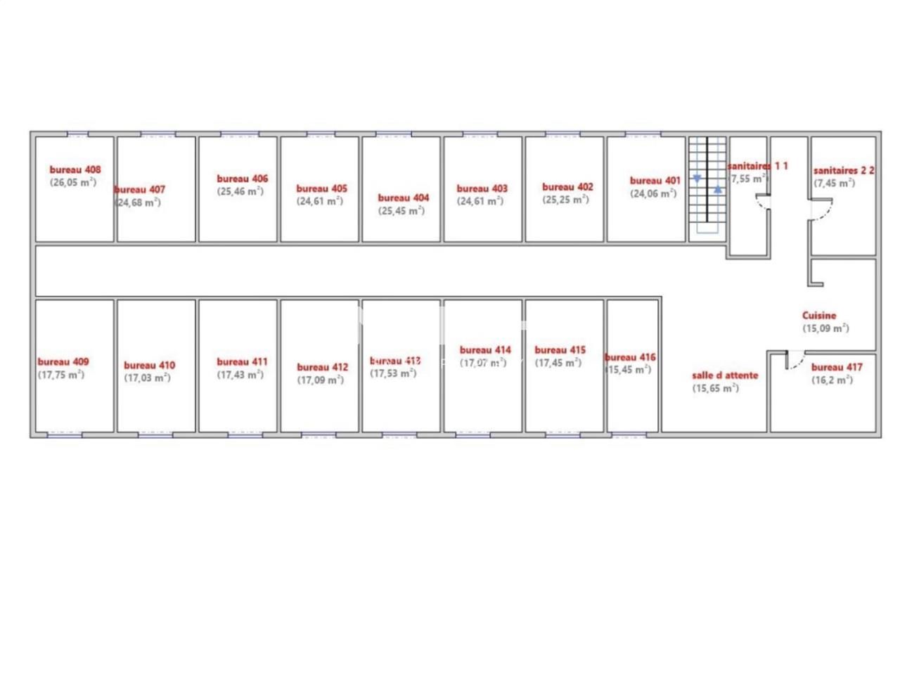 Vente bureaux 453 m² non divisibles
