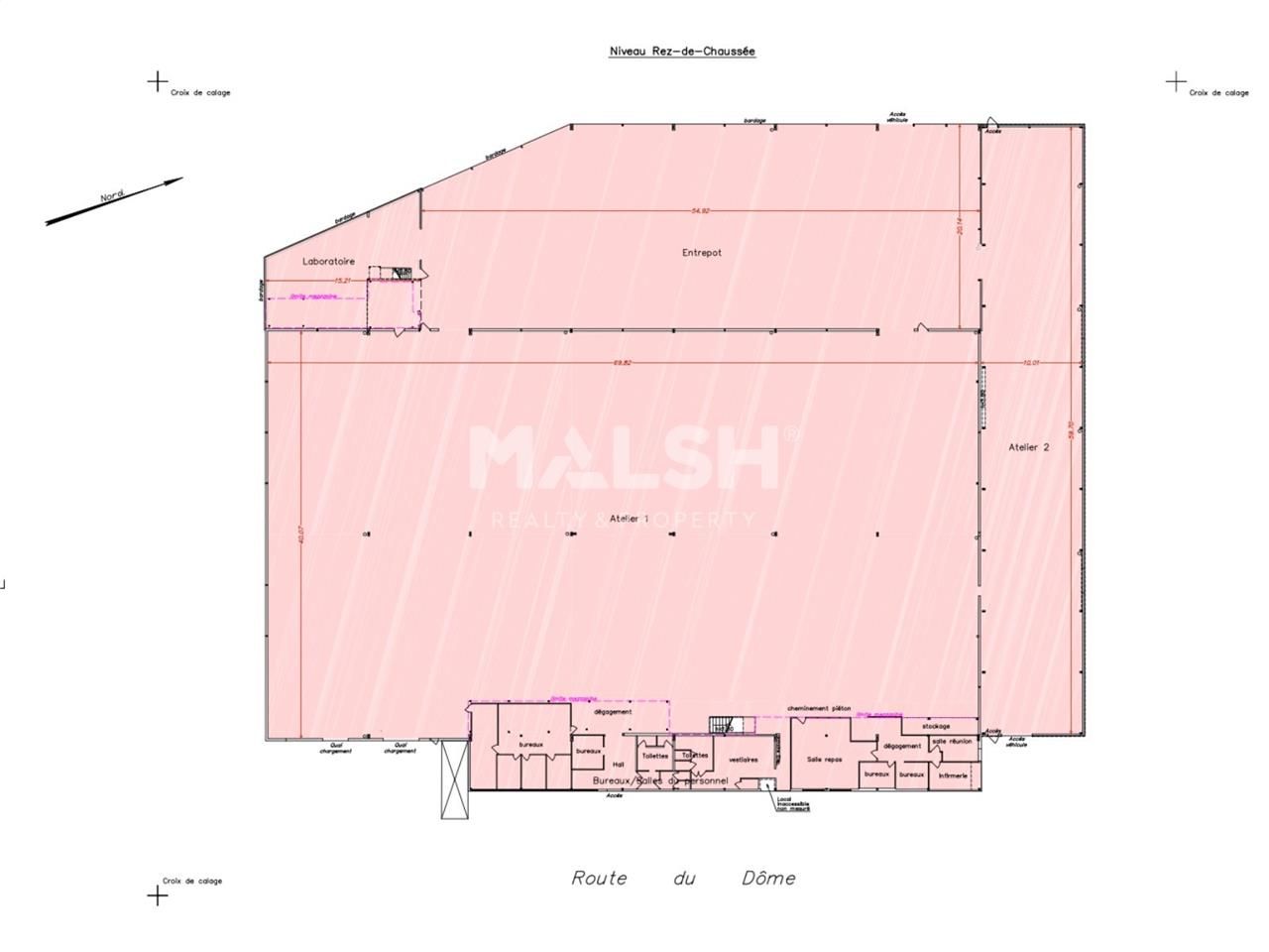 Location entrepots 5262 m² non divisibles