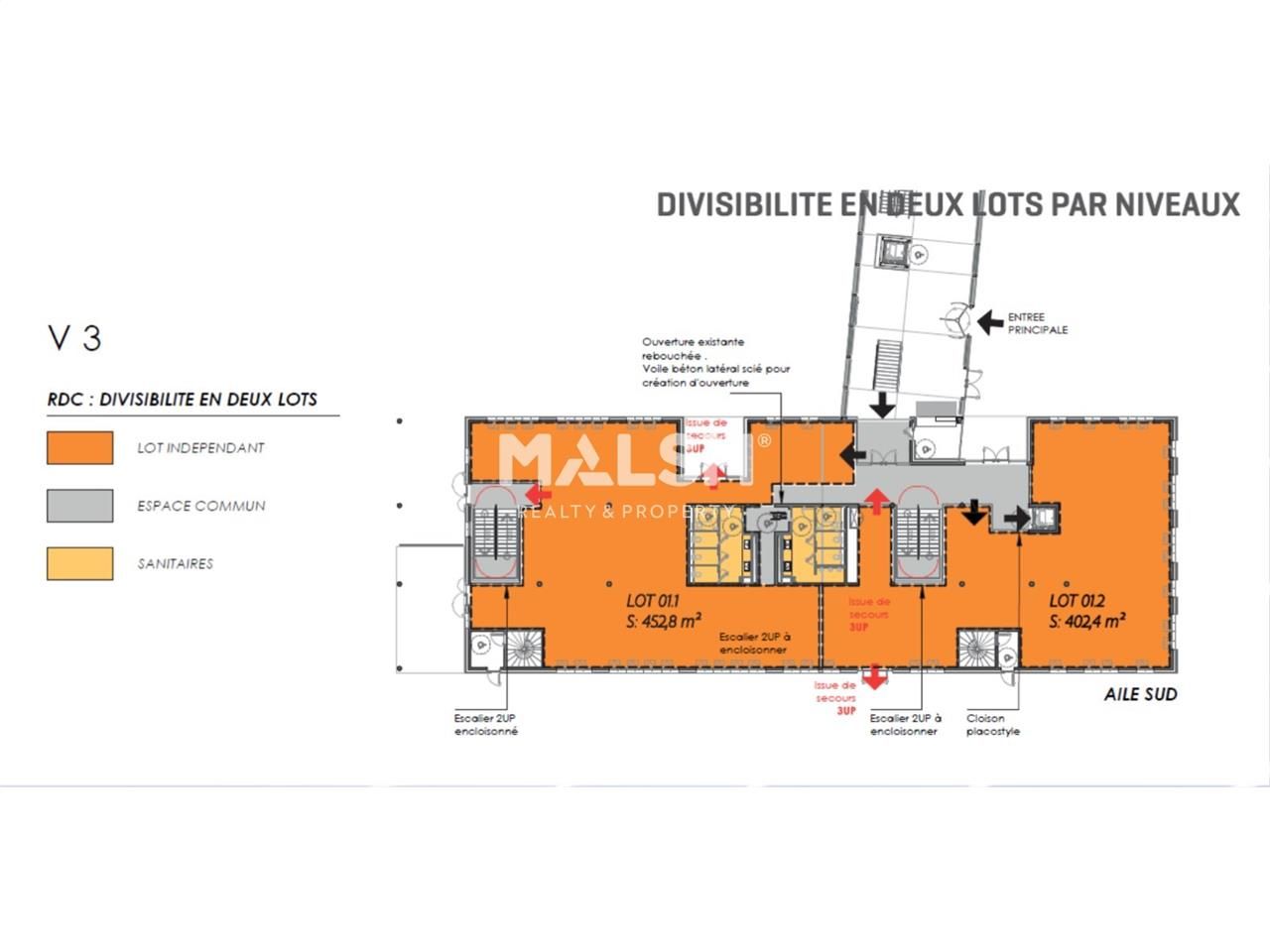 Location bureaux 3094 m² divisibles à partir de 402 m²
