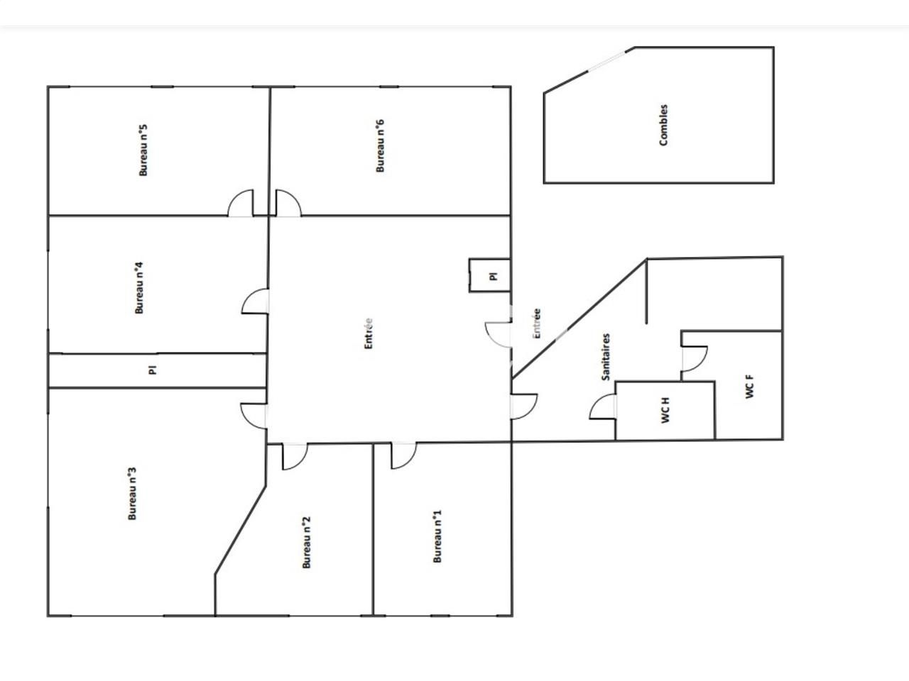 Location bureaux 150 m² non divisibles