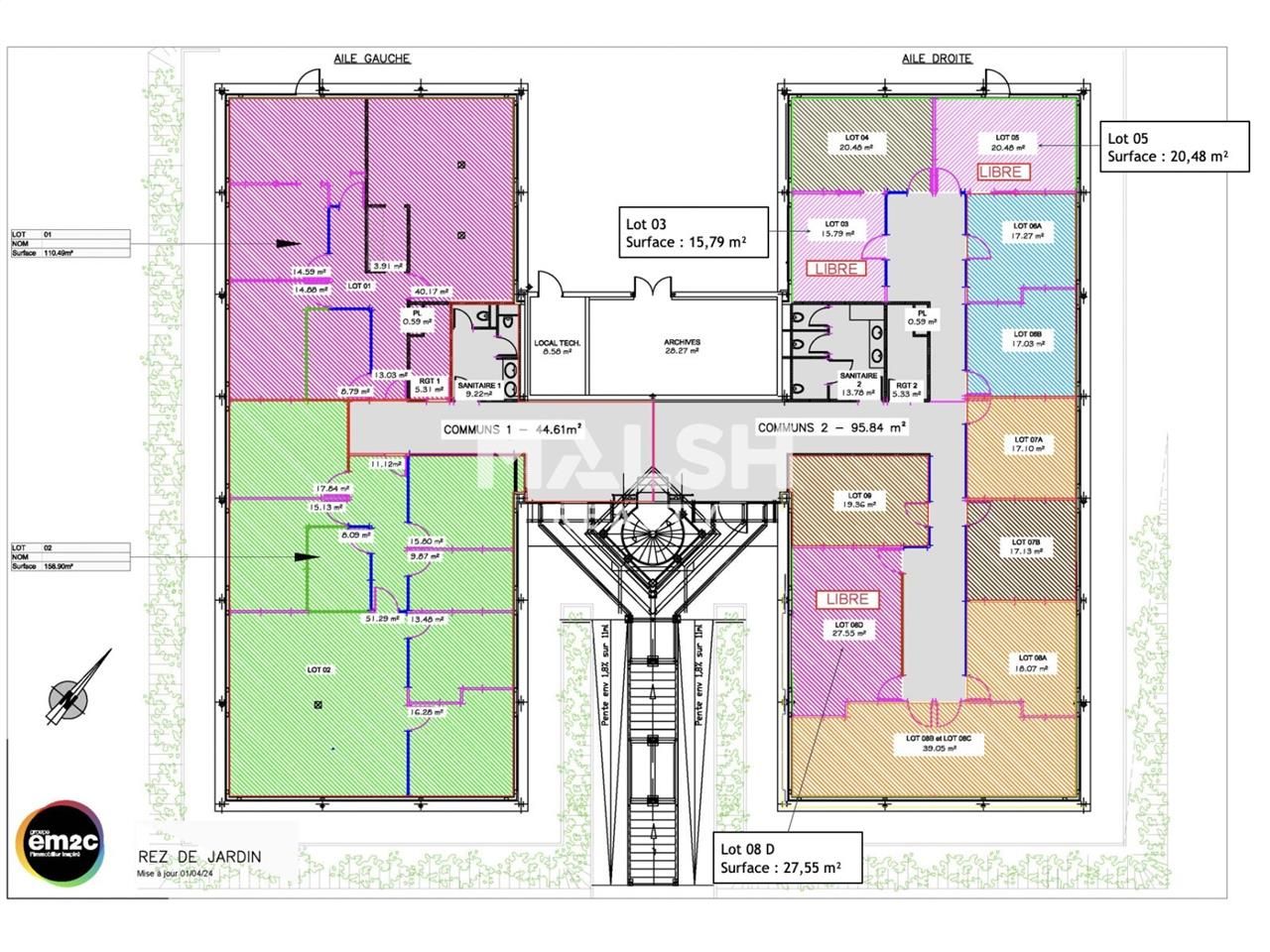 Location bureaux 488 m² divisibles à partir de 25 m²