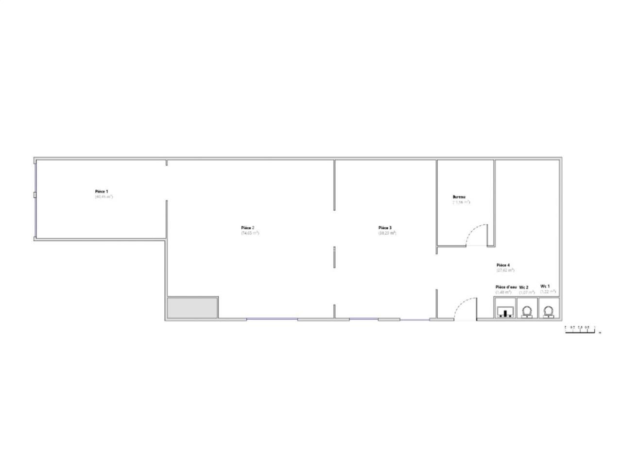 Vente locaux commerciaux 196 m² non divisibles