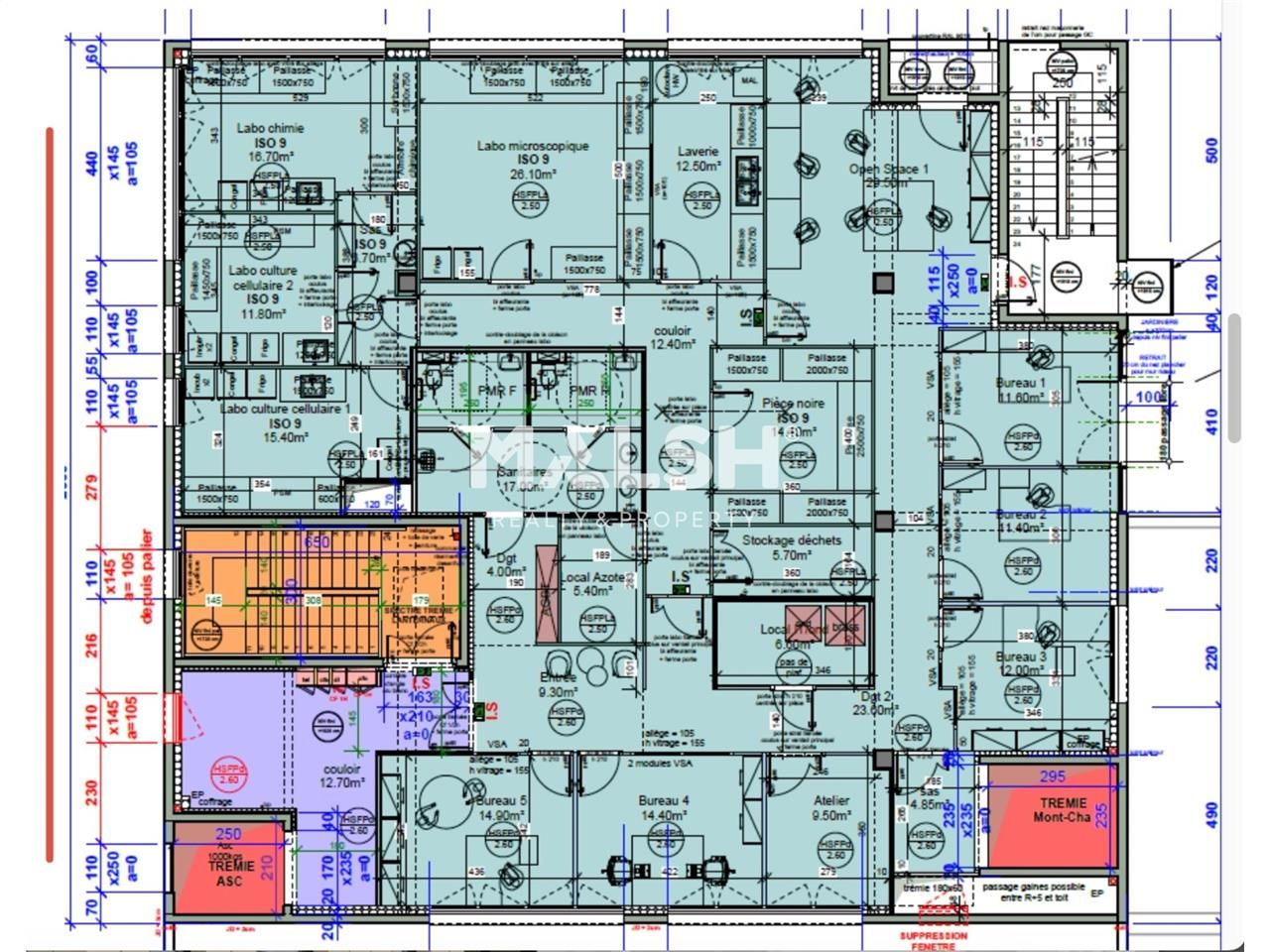 Location bureaux 627 m² non divisibles