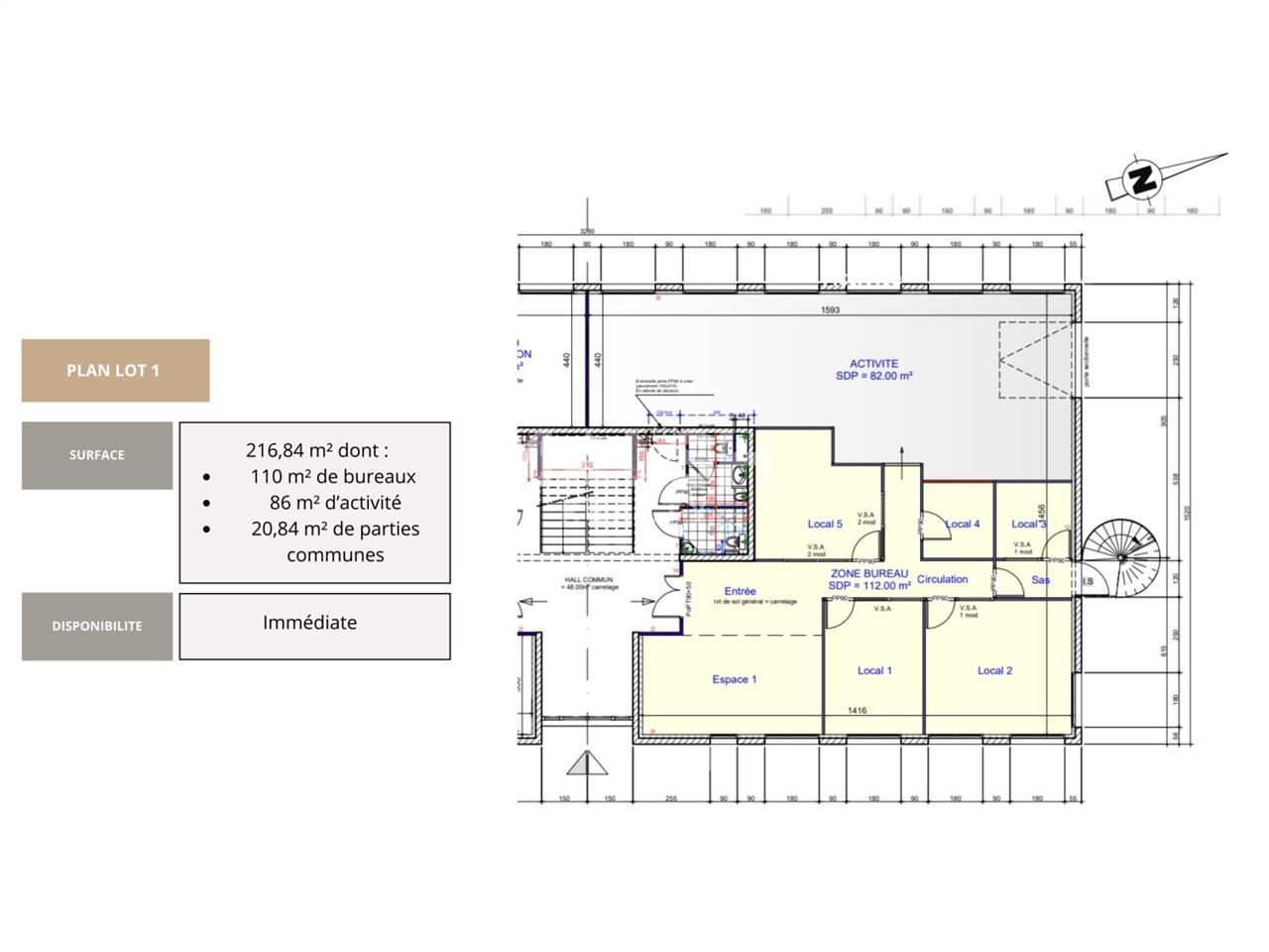 Location entrepots 458 m² divisibles à partir de 217 m²
