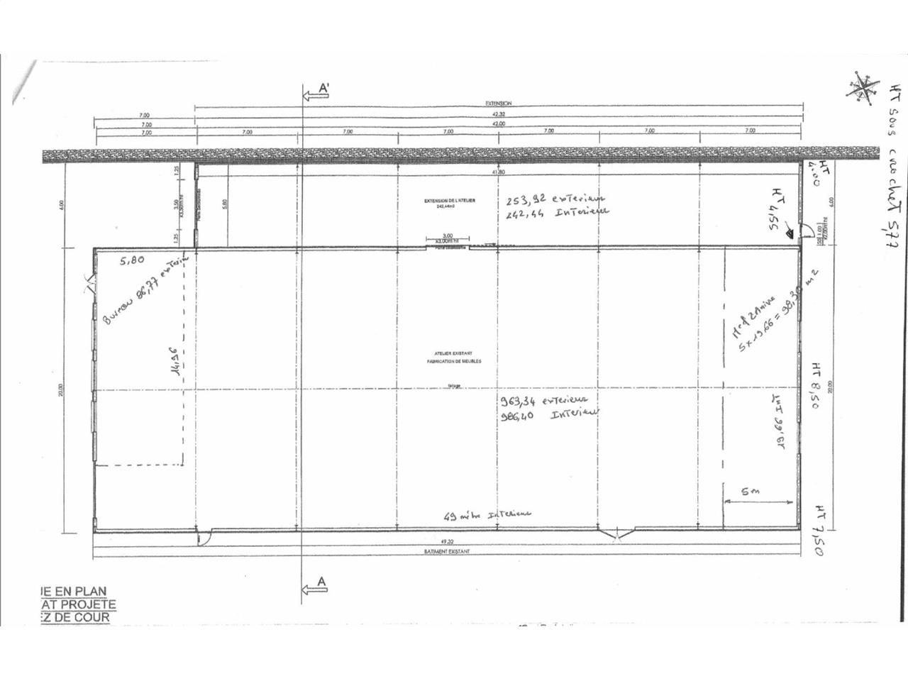 Location entrepots 1250 m² non divisibles