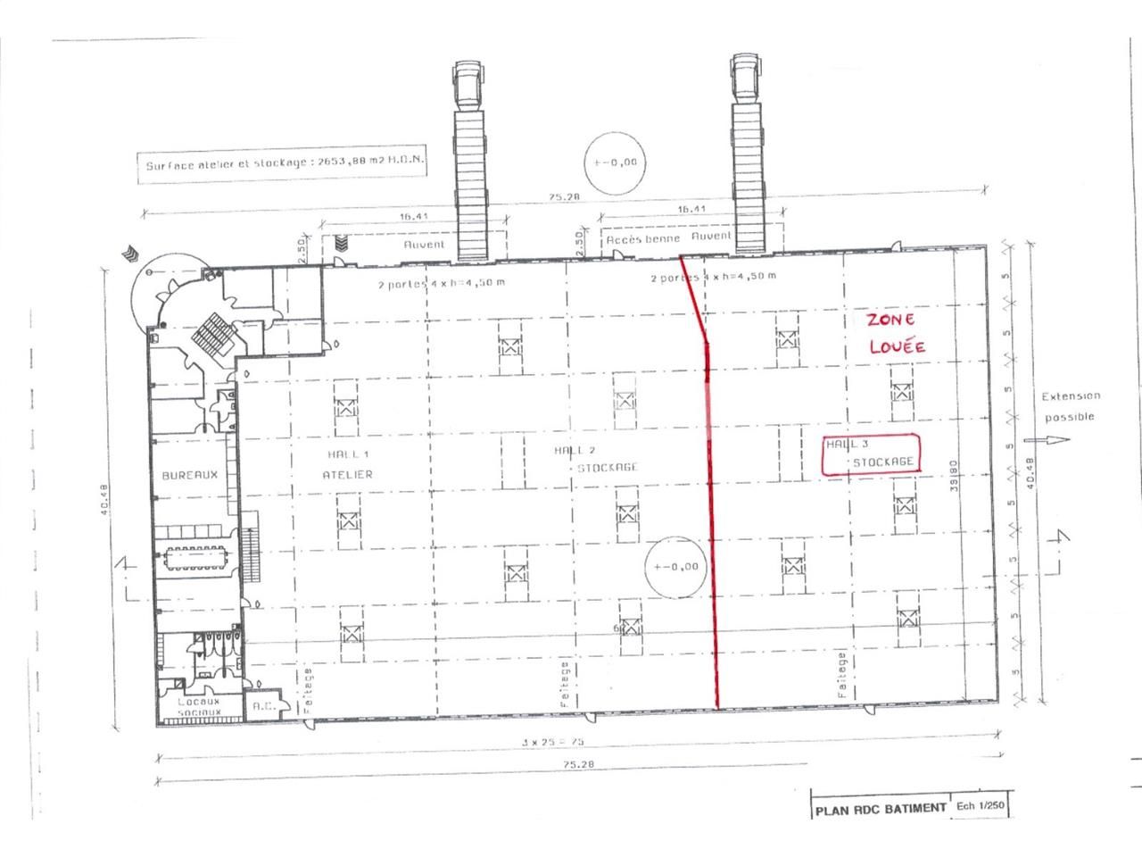 Location entrepots 1000 m² non divisibles