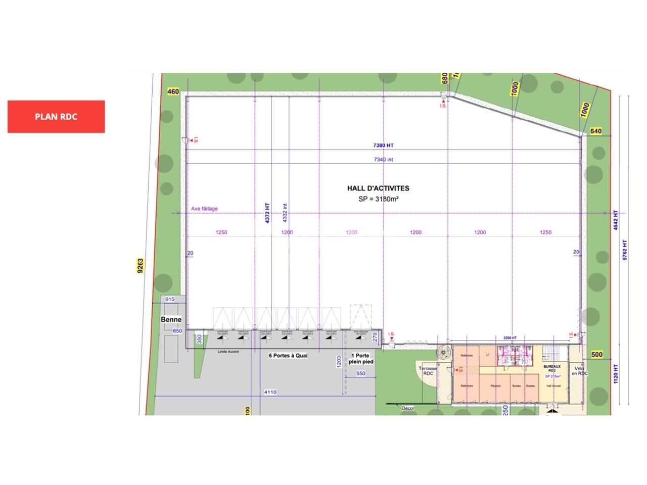 Location entrepots 3643 m² non divisibles