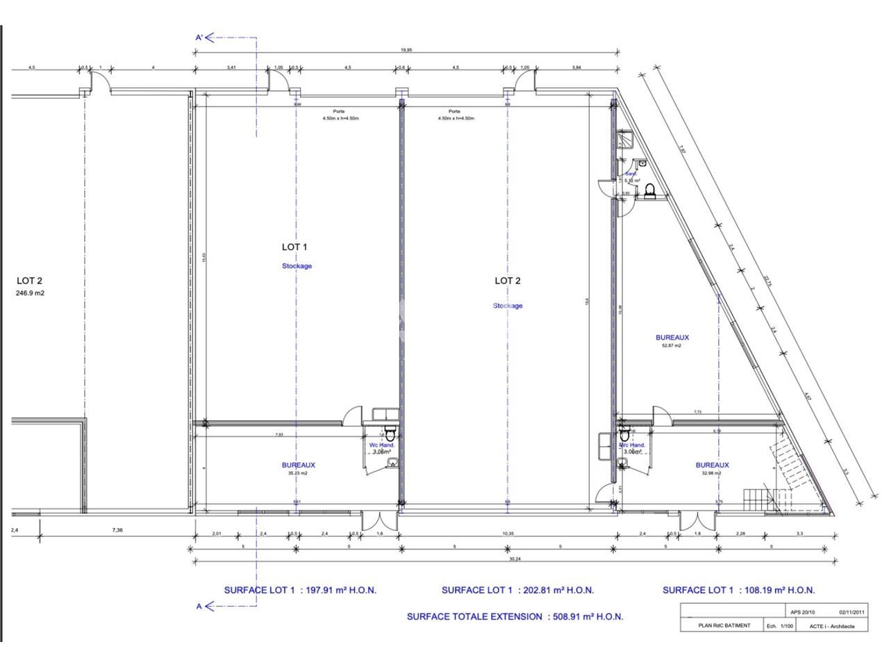 Location entrepots 1531 m² divisibles à partir de 300 m²