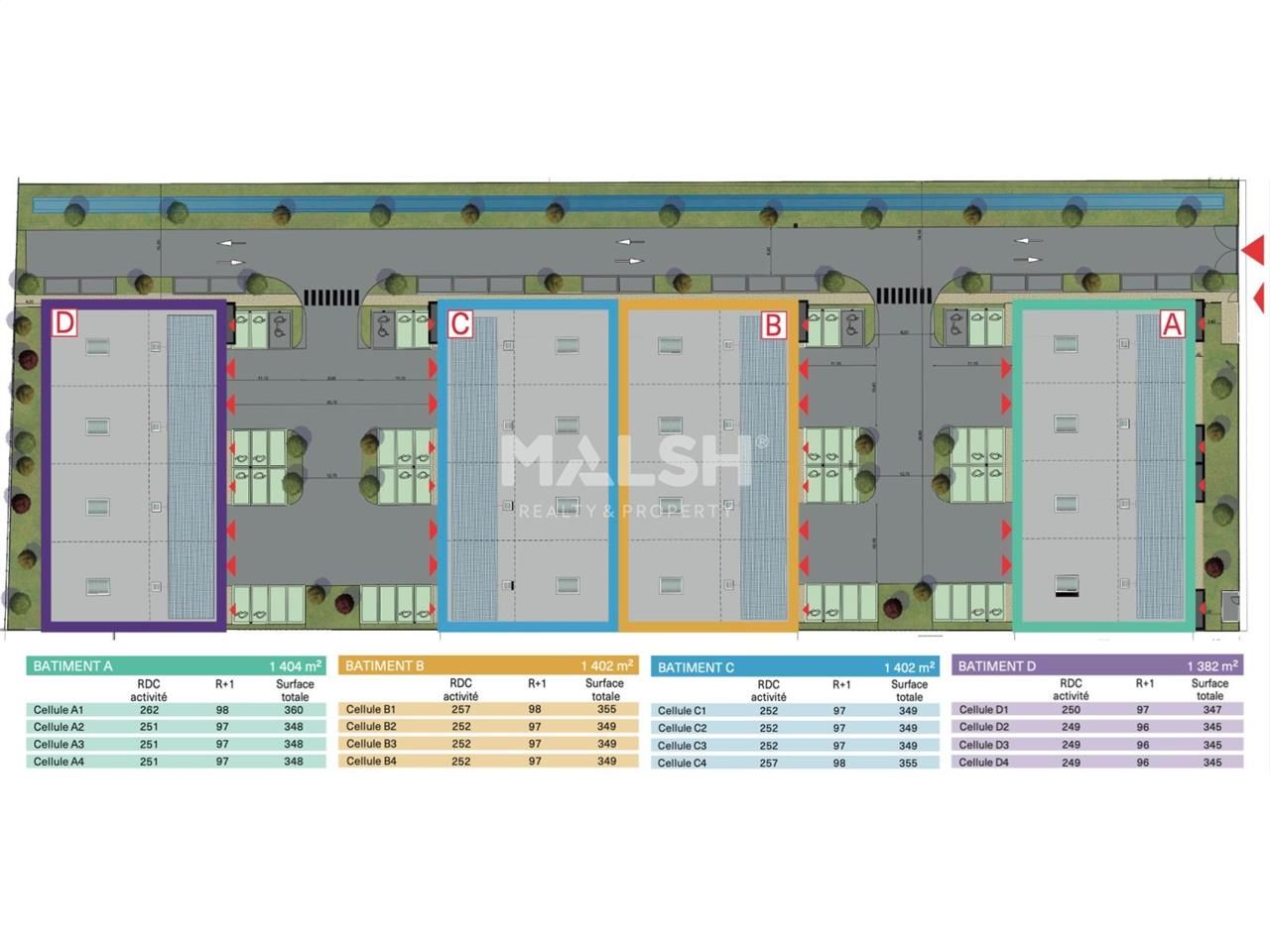 Vente entrepots 5590 m² divisibles à partir de 345 m²
