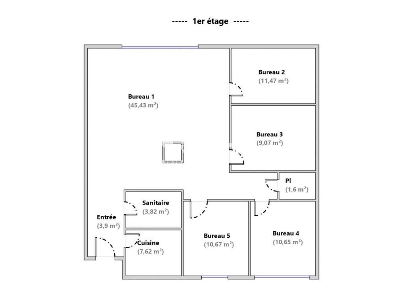Vente bureaux 104 m² non divisibles