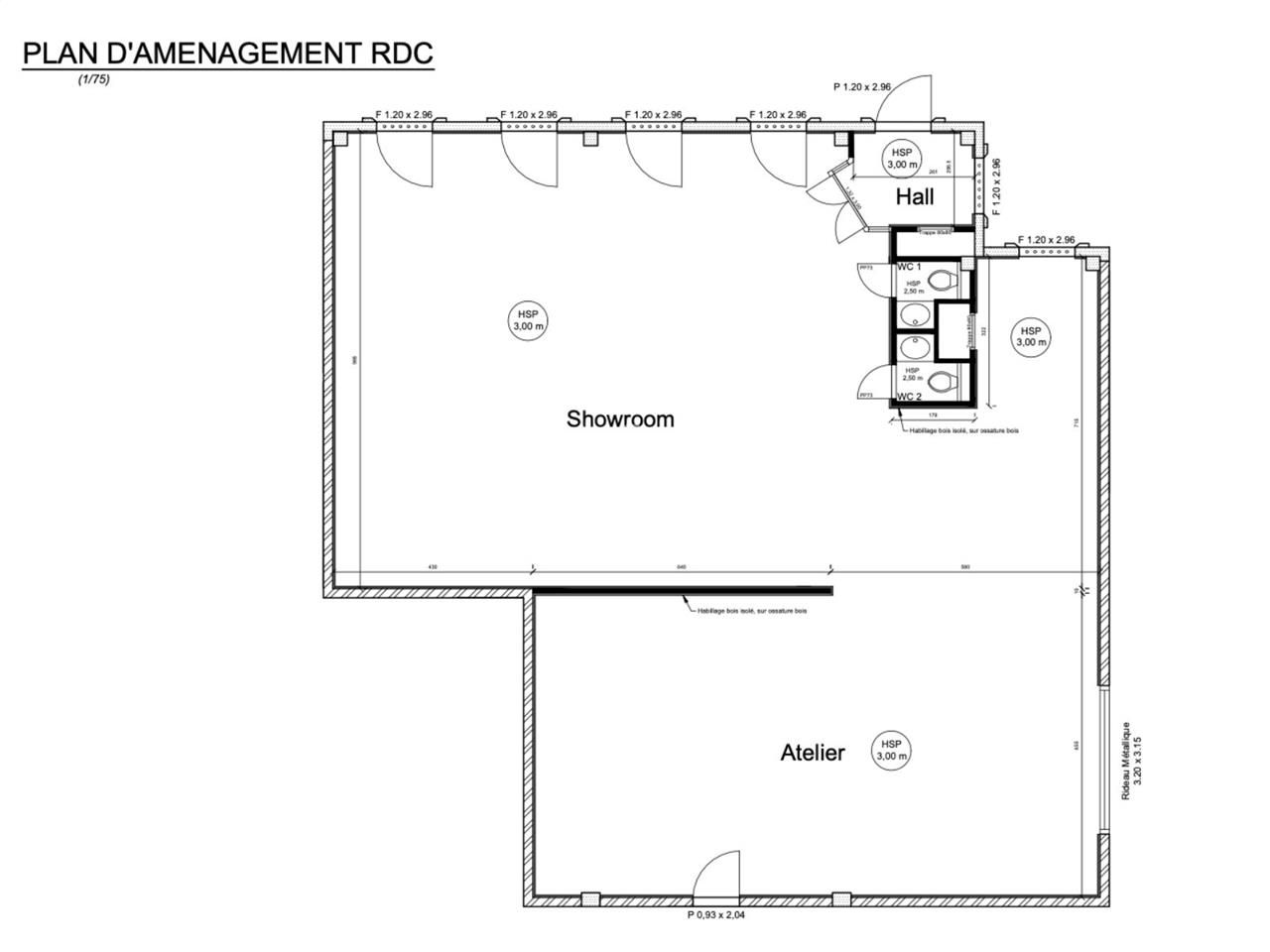 Location entrepots 236 m² non divisibles