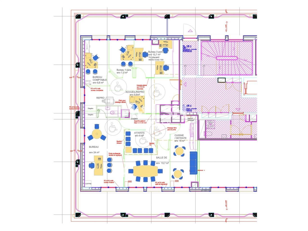 Location bureaux 151 m² non divisibles