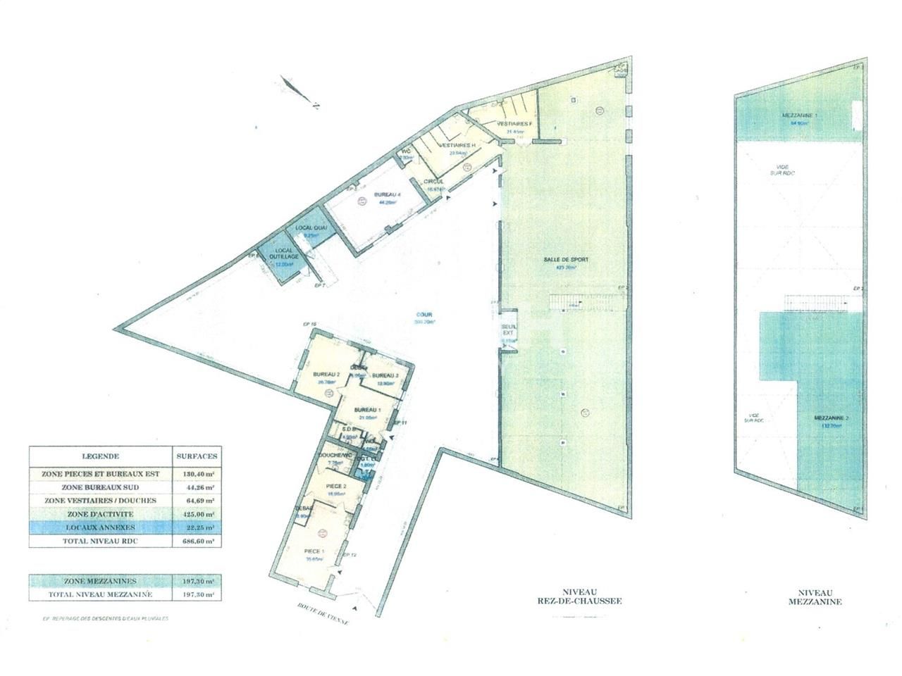 Location entrepots 884 m² non divisibles