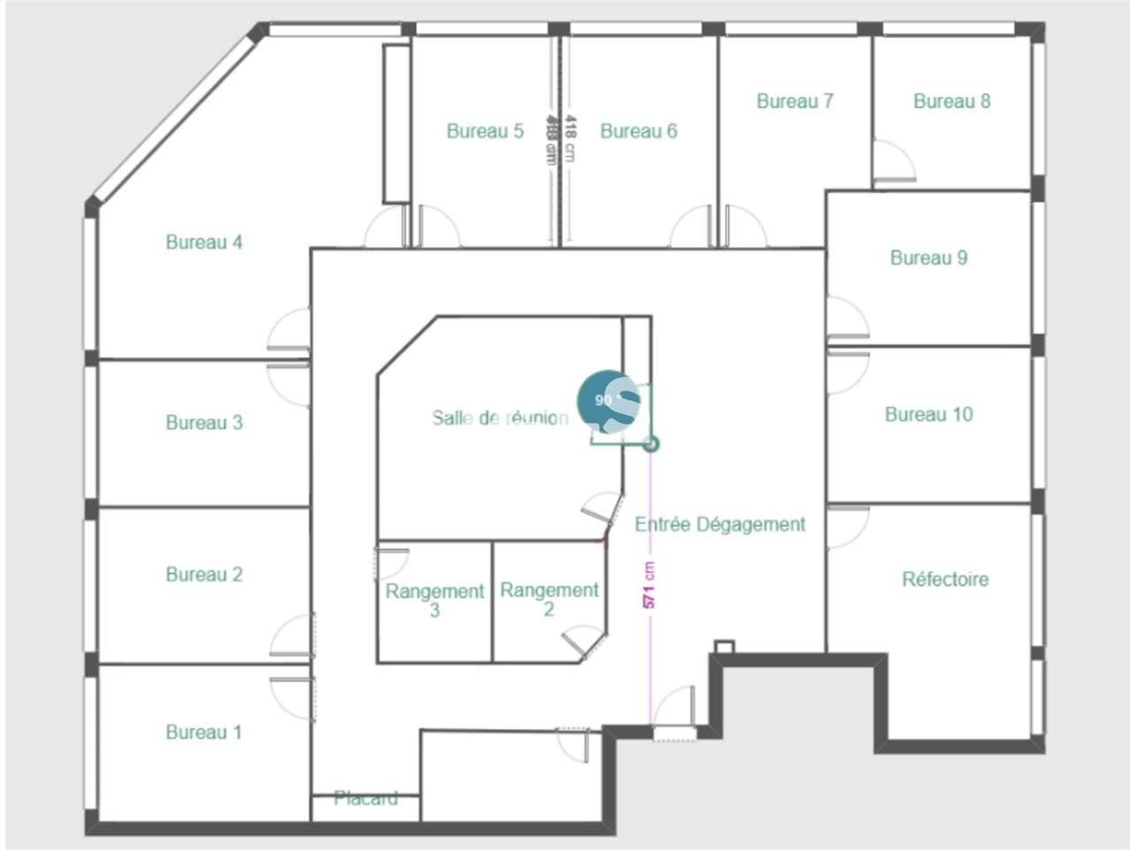 Vente bureaux 268 m² non divisibles
