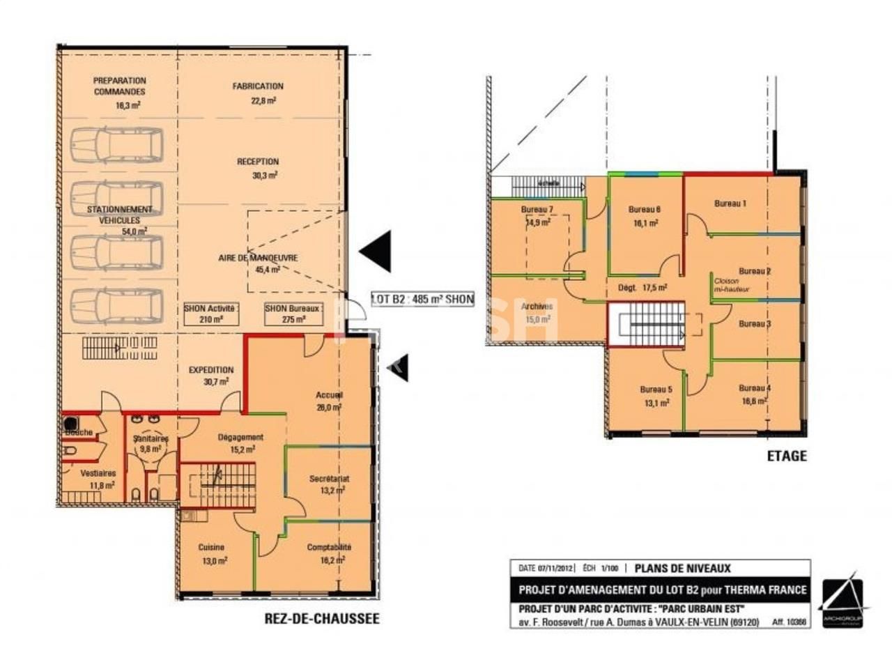 Location entrepots 567 m² non divisibles