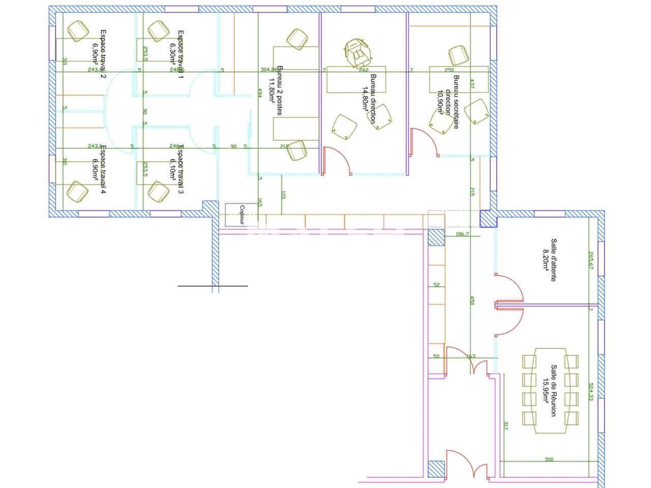 Vente bureaux 120 m² non divisibles
