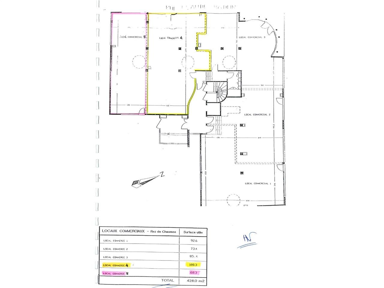 Location locaux commerciaux 176 m² non divisibles