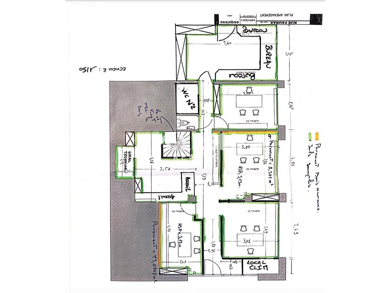 Location bureaux 173 m² non divisibles