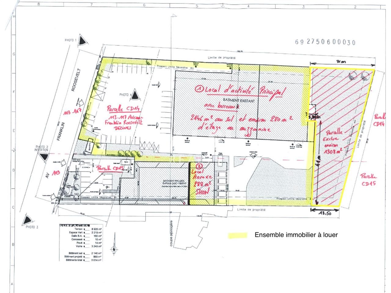 Location entrepots 2714 m² non divisibles