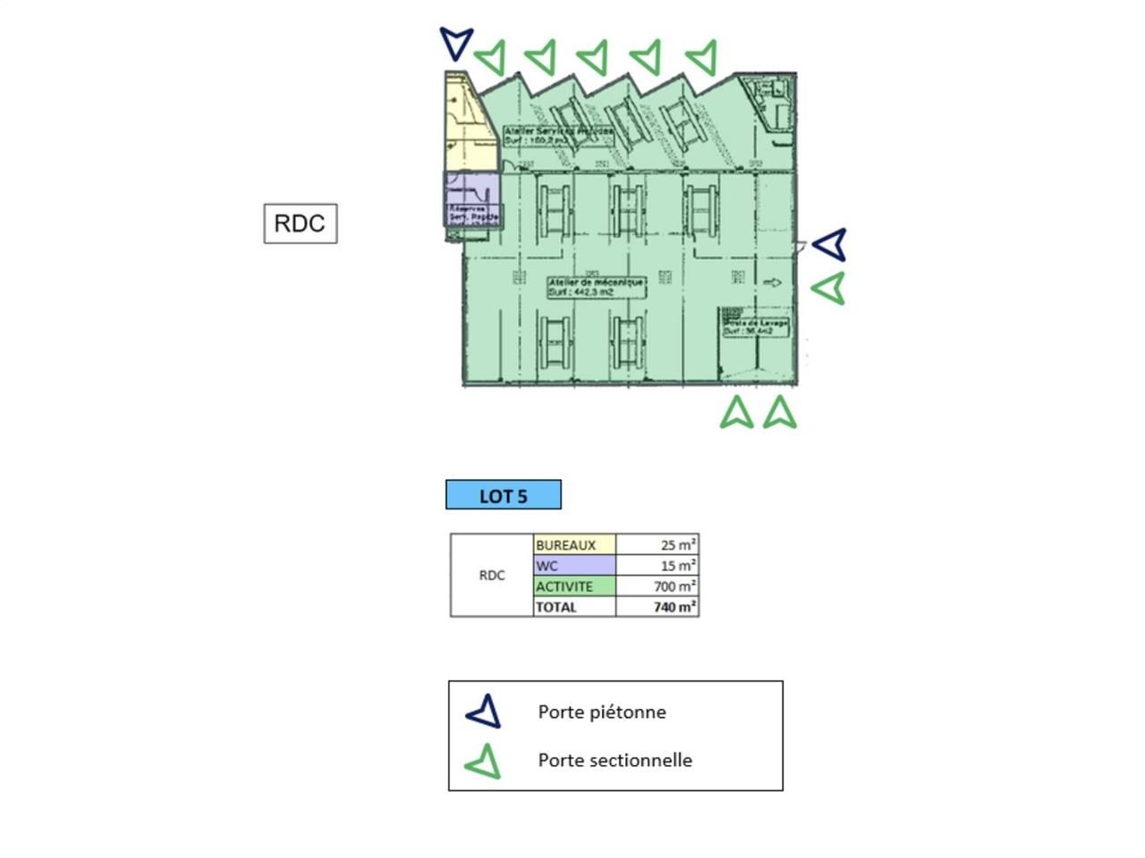Location entrepots 740 m² non divisibles