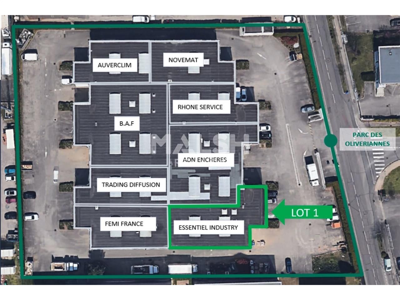 Location entrepots 1926 m² divisibles à partir de 434 m²