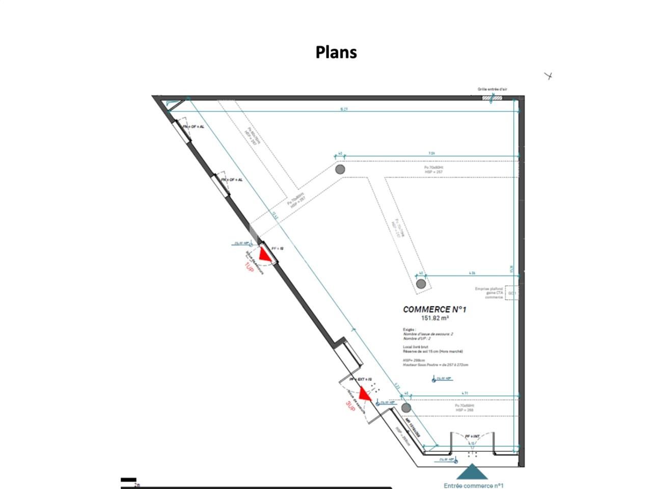 Vente locaux commerciaux 151 m² non divisibles