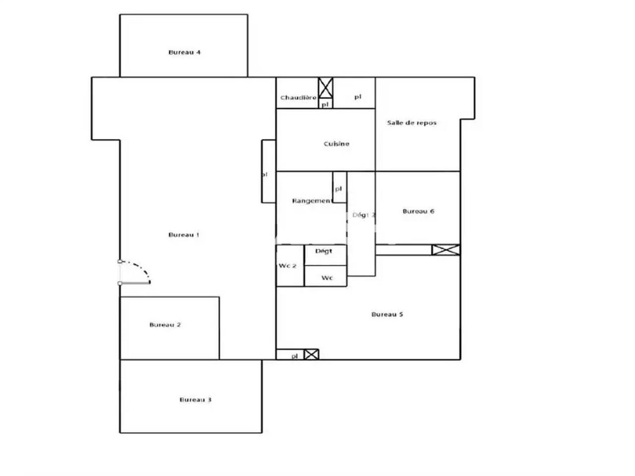Vente bureaux 163 m² non divisibles