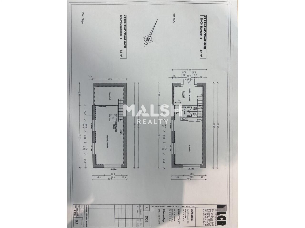 Location bureaux 110 m² non divisibles