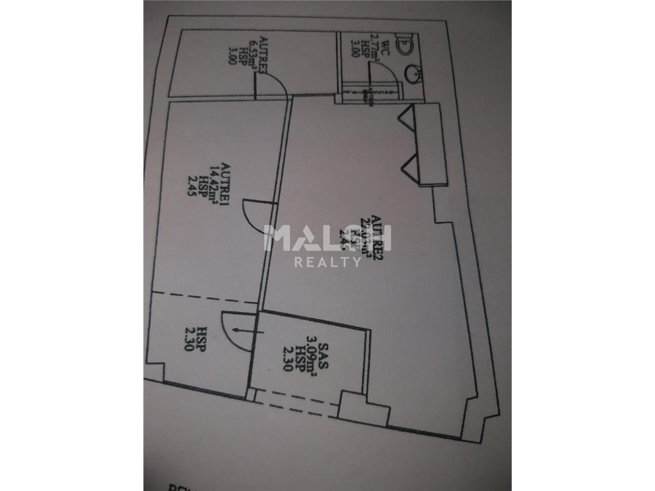 Location locaux commerciaux 48 m² non divisibles