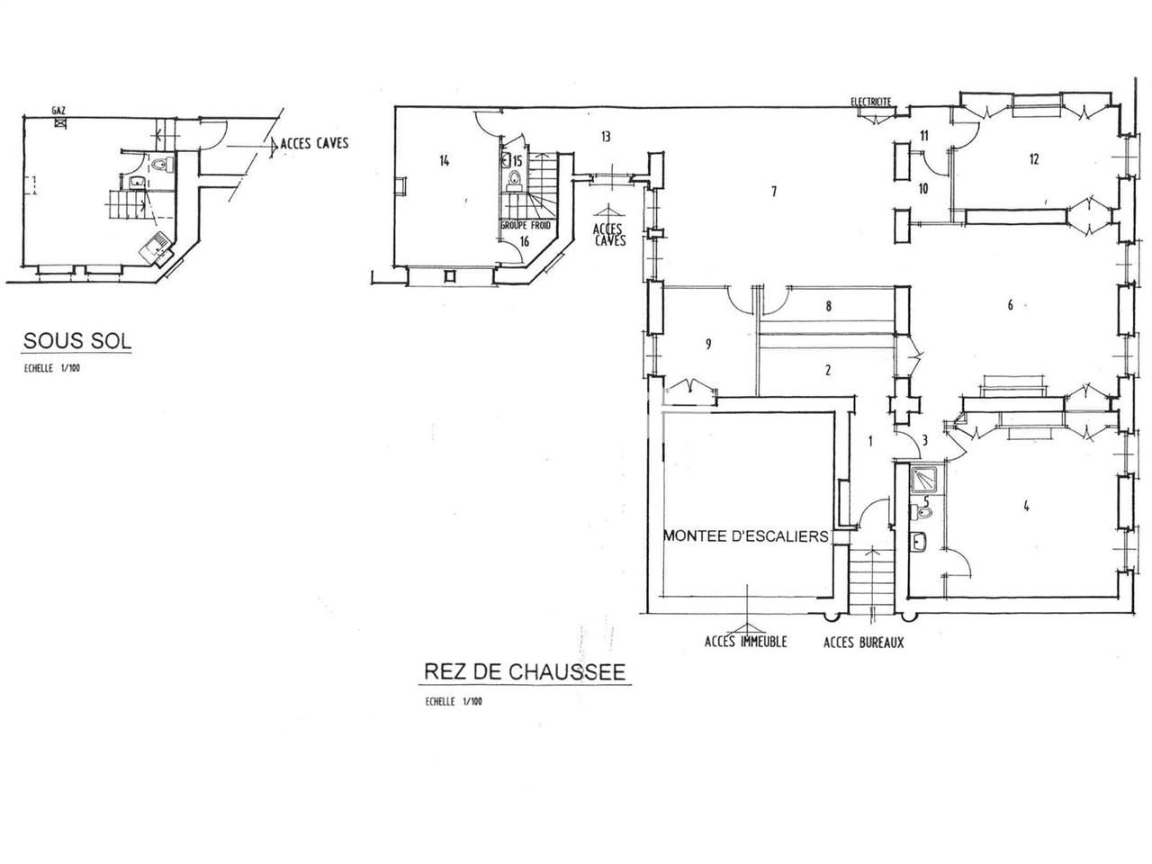 Location bureaux 225 m² non divisibles