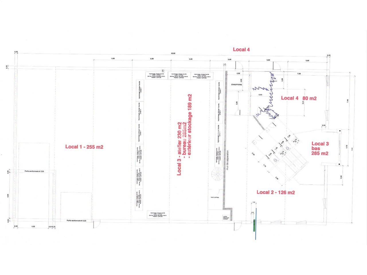 Location entrepots 126 m² non divisibles