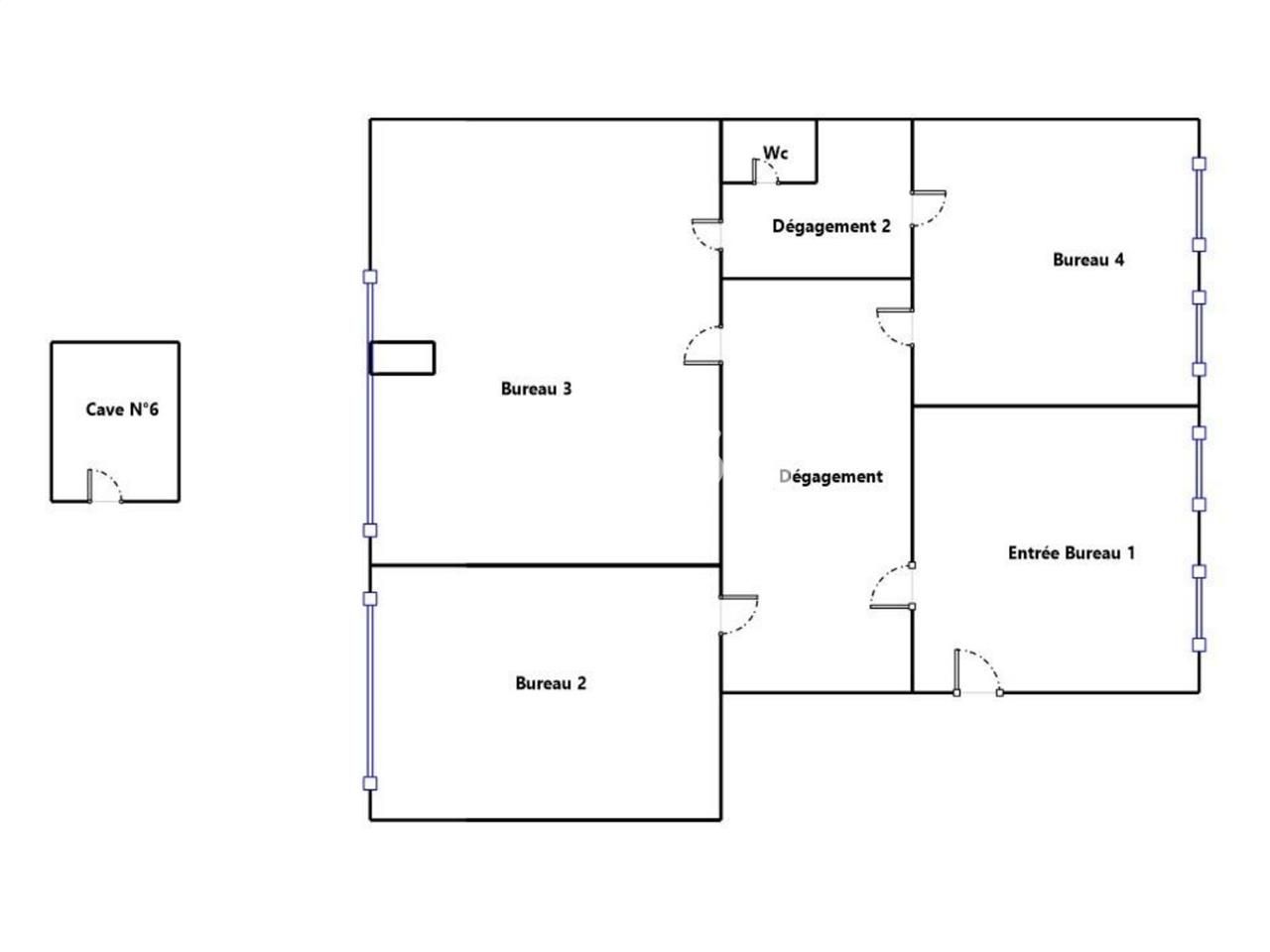 Vente bureaux 106 m² non divisibles
