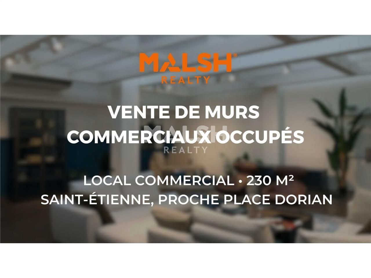 Nous vous proposons à la vente, des murs commerci