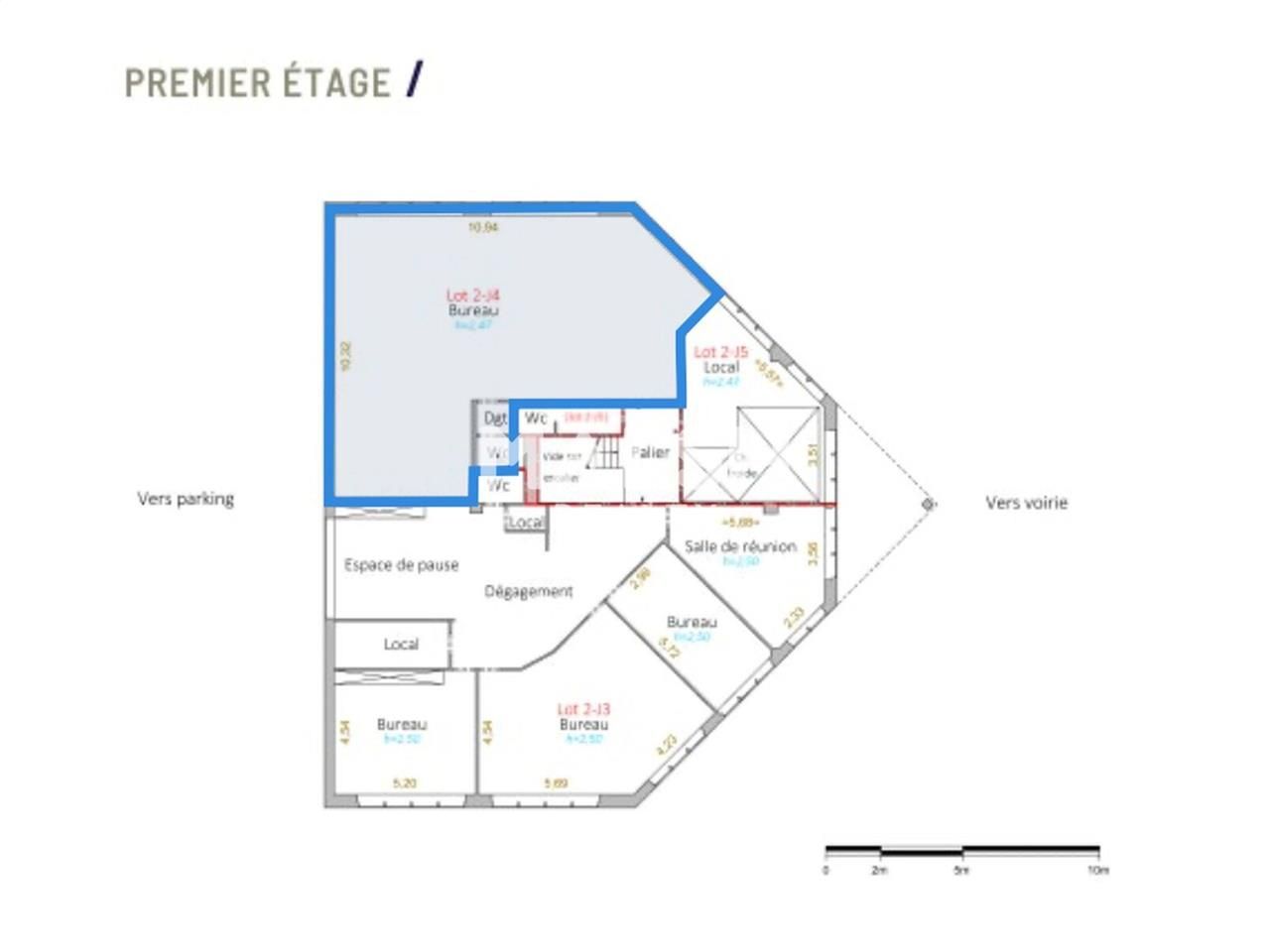 Location bureaux 126 m² non divisibles