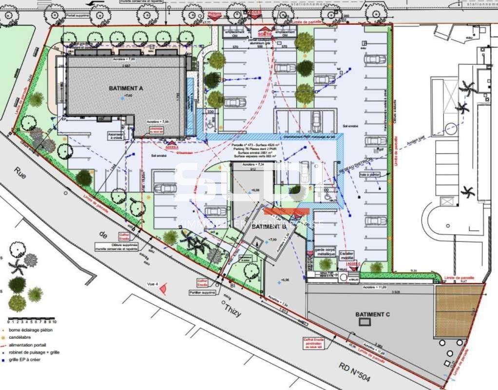 Location bureaux 370 m² non divisibles