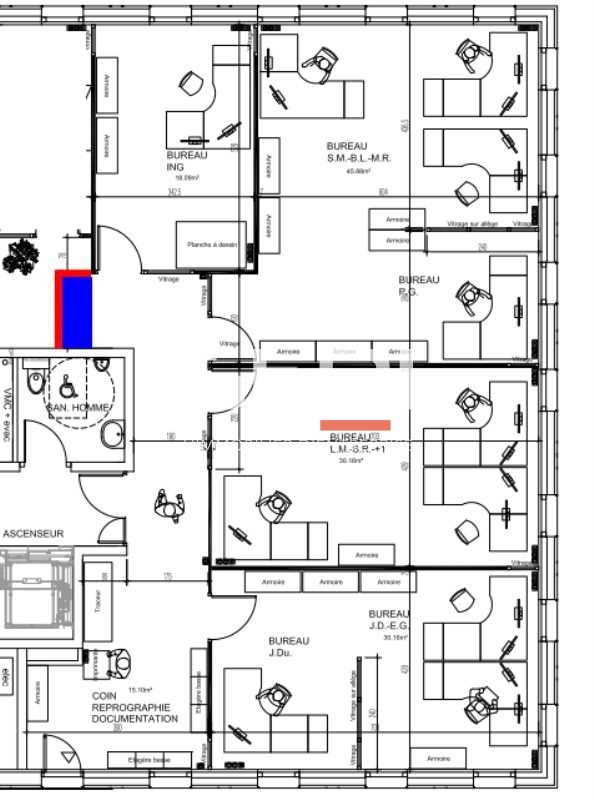 Location bureaux 508 m² non divisibles