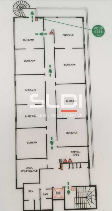 Location bureaux 280 m² non divisibles