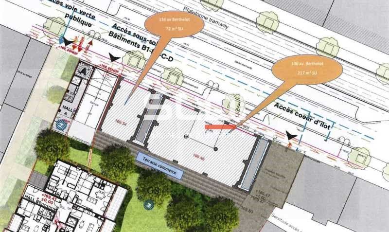 Vente locaux commerciaux 217 m² non divisibles