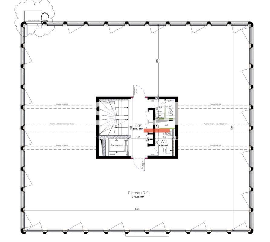 Location bureaux 350 m² divisibles à partir de 175 m²