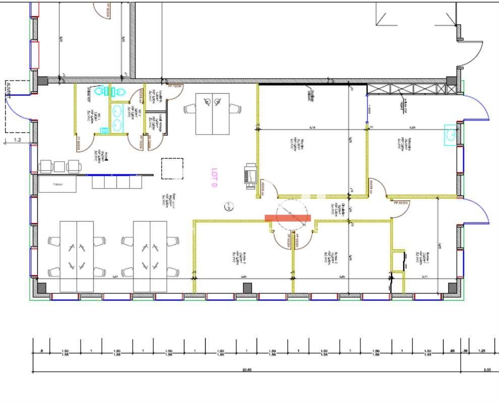 Location bureaux 188 m² non divisibles