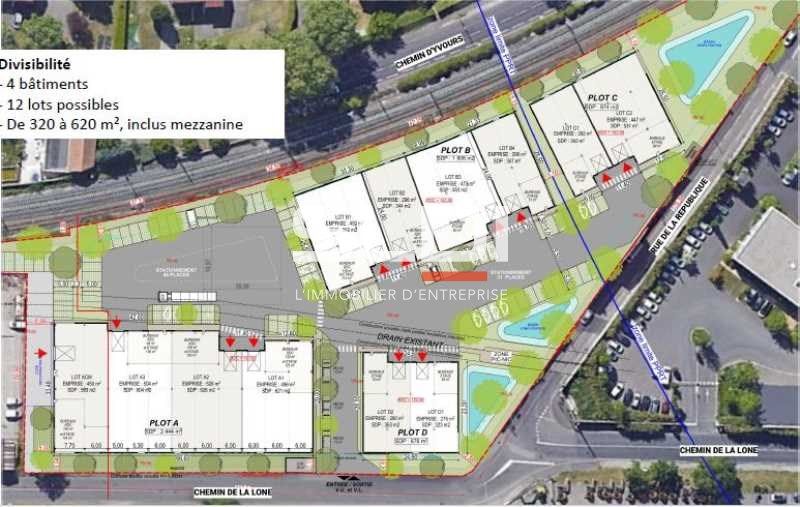 Vente entrepots 2935 m² divisibles à partir de 531 m²