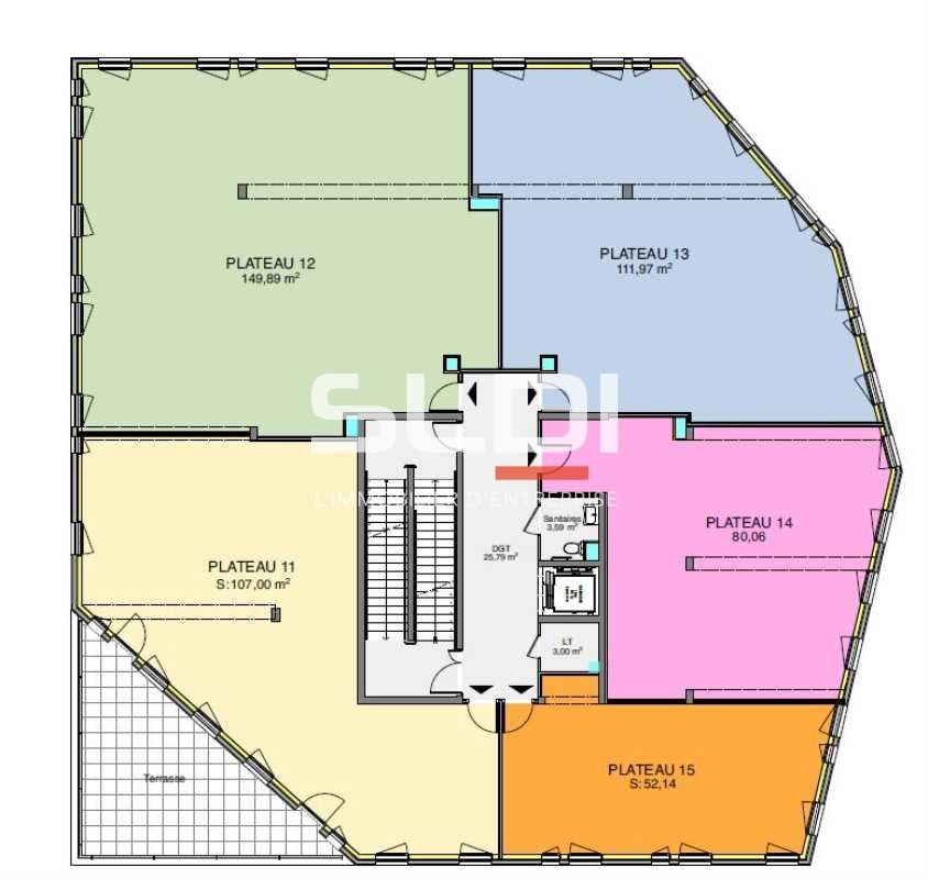 Location locaux commerciaux 421 m² divisibles à partir de 204 m²