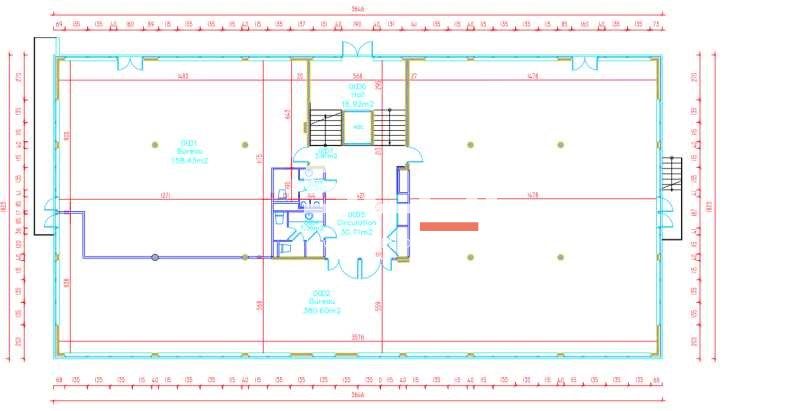 Location bureaux 201 m² non divisibles