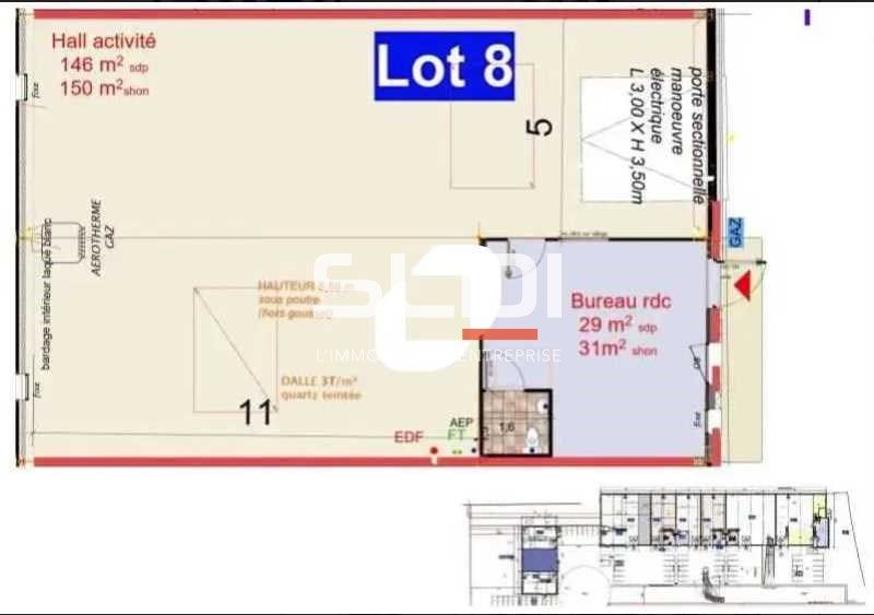 Location entrepots 202 m² non divisibles